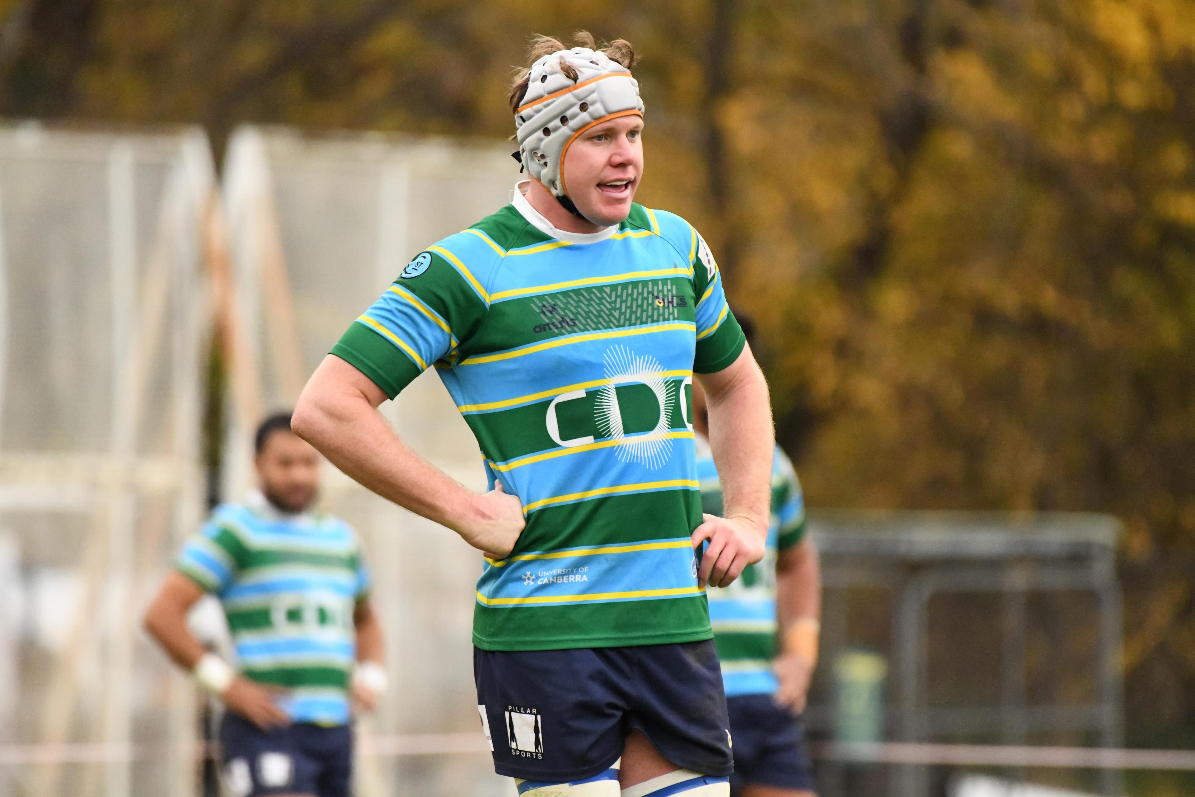 Uni-Norths Owls lock Will Sankey, photo by Lachlan Lawson Photography.