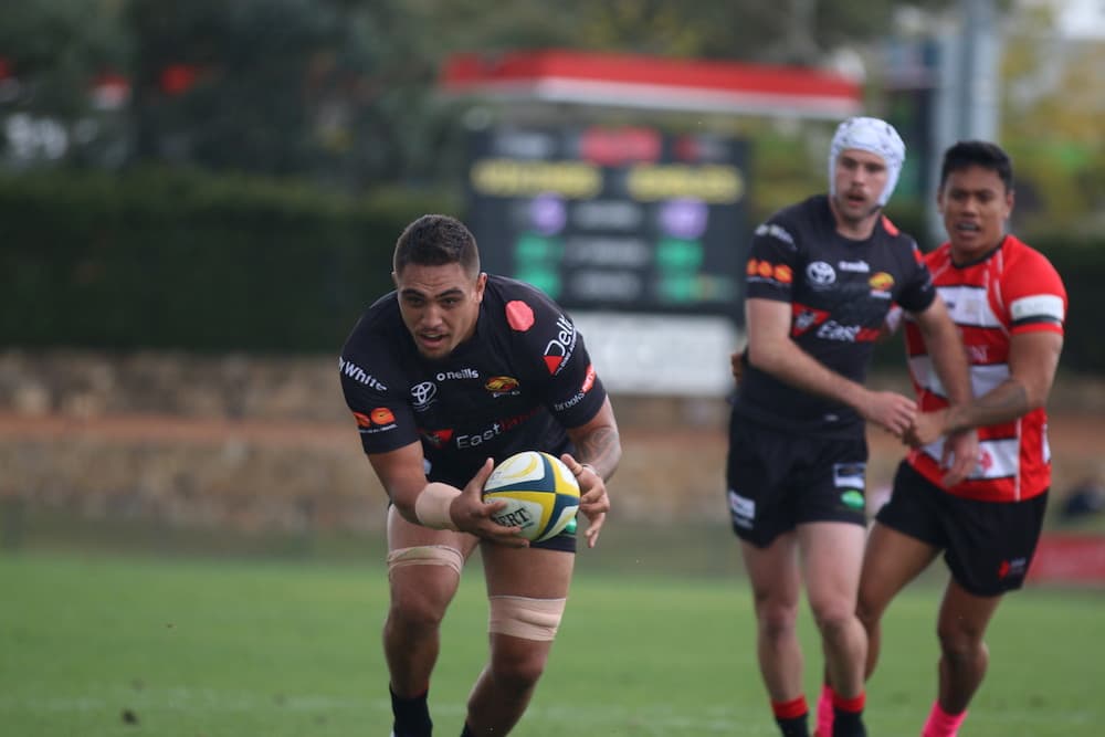 Jahrome Brown snd Mack Hansen in action for the Gungahlin Eagles. Photo: Jayziephotography