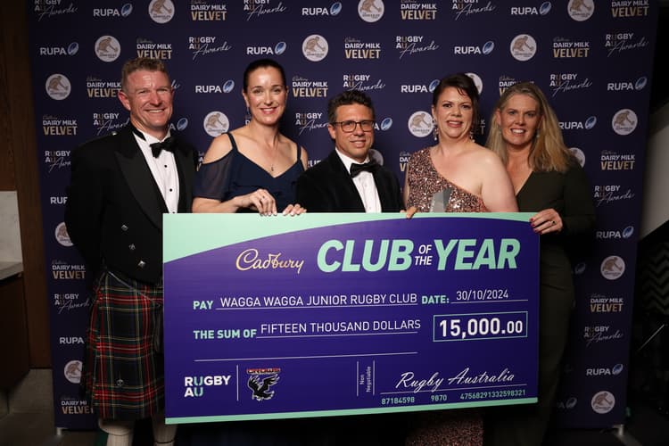 Wagga Wagga Crows representatives at the Rugby Australia Awards, photo by Getty.